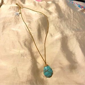Torrid Gold Necklace With Turquoise Pendant. New With Tags.